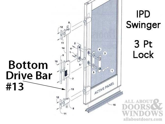 Peachtree Bottom Auxiliary Drive Bar for IPD French Doors – 33-3/16" Length