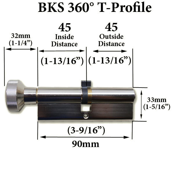 BKS Euro Profile Cylinder for G-U / Ferco Dirigent – 45/45mm