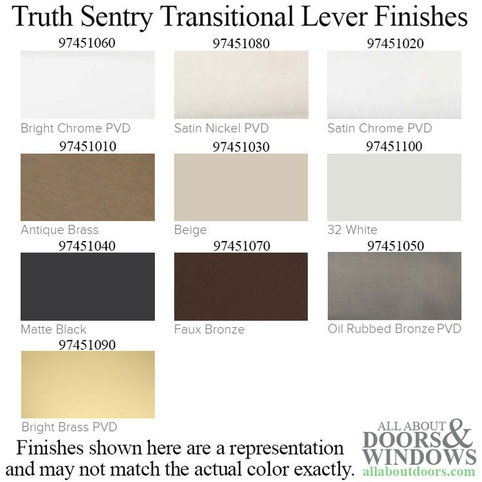 Truth Sentry Transitional Handle Set – 92mm PZ, PVD Chrome