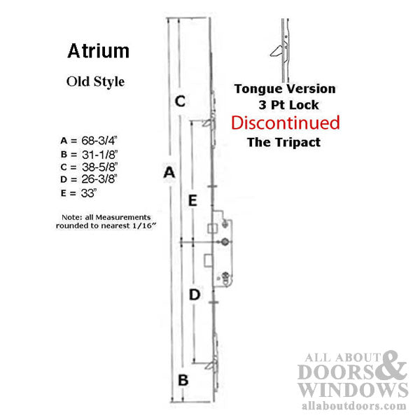 Atrium Lock G-U Multipoint Lock Kit for Atrium Doors – 45mm Backset, 92mm PZ ...