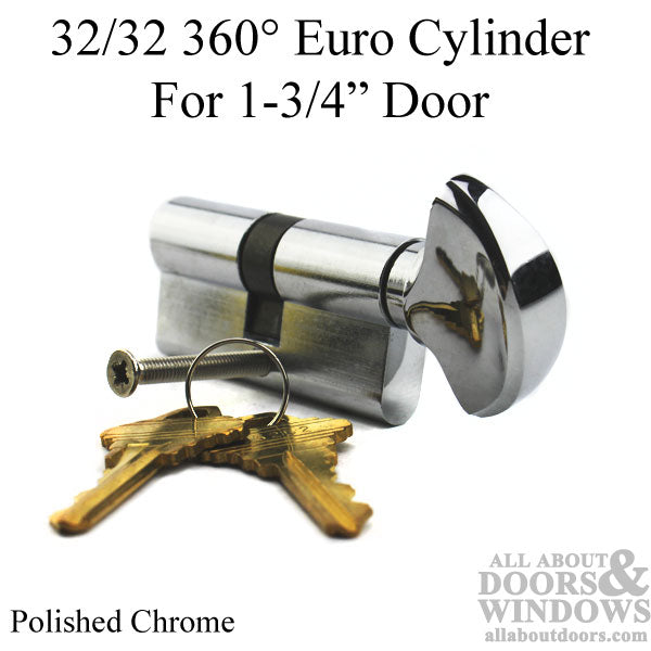 Euro Mortise Cylinder with Thumbturn – 1-3/4" Door, Schlage SC-1 Keyway