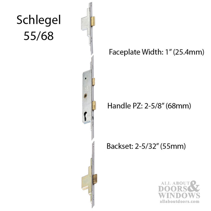 Schlegel 3-Point Multi-Bolt Lock – 55mm Backset, 68mm PZ, 86" Length (Discontinued)