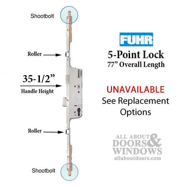 Fuhr 5-Point Multipoint Lock for Caradco Doors – 35mm Backset, 92mm PZ