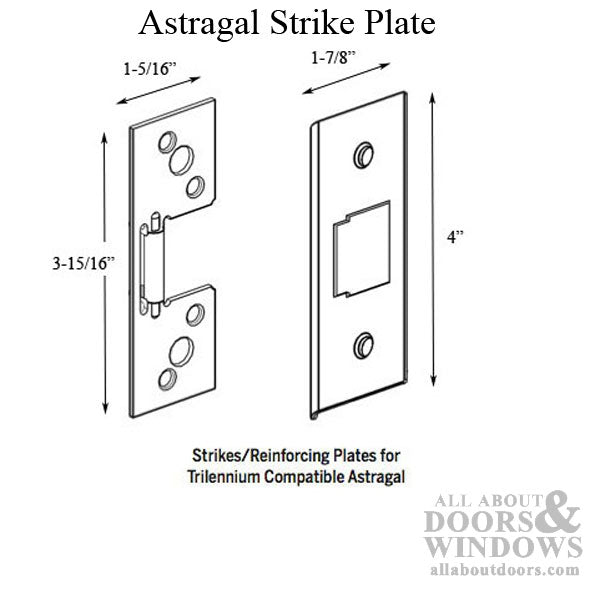 Endura Astragal Strike Plate Kit for Passive Doors – Venetian Bronze