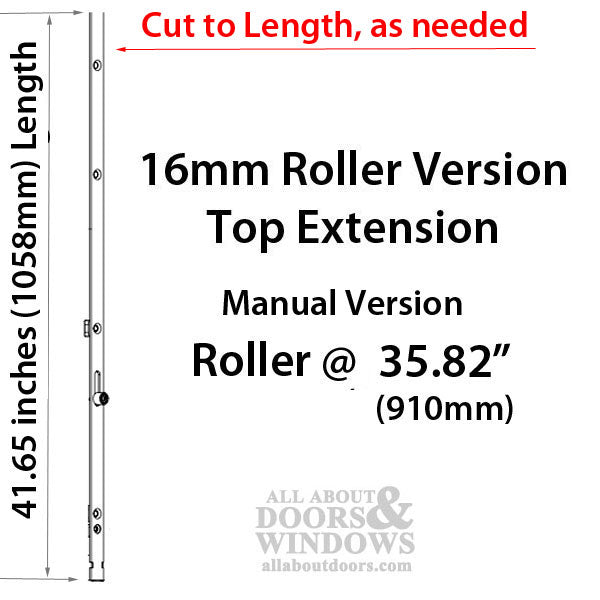 Hoppe HLS9000 Multipoint Lock Replacement Kit for Weathershield Doors – 16mm Faceplate, 36" Handle Height
