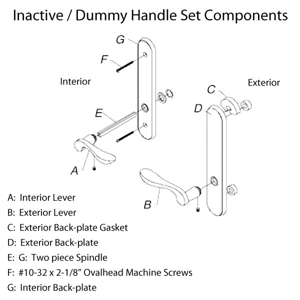 Marvin Inactive/Dummy Trim for Hinged Passive Doors – PVD Polished Brass