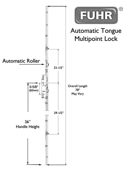 Fuhr 3-Point Automatic Multipoint Lock (Discontinued) – 45mm Backset, 92mm PZ