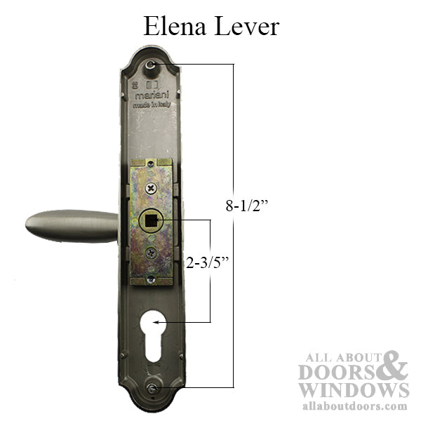 Mariani Patio Lever Trim – 68mm PZ, Satin Nickel