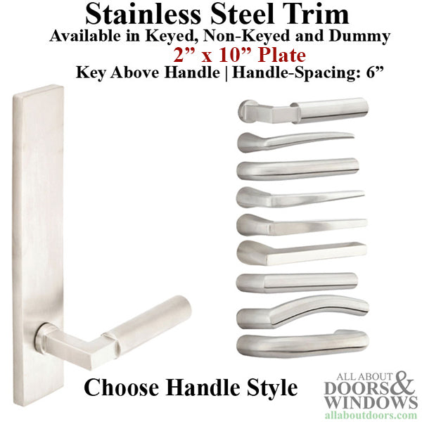 Multipoint Lock Handleset Trim – 152mm PZ, Stainless Steel