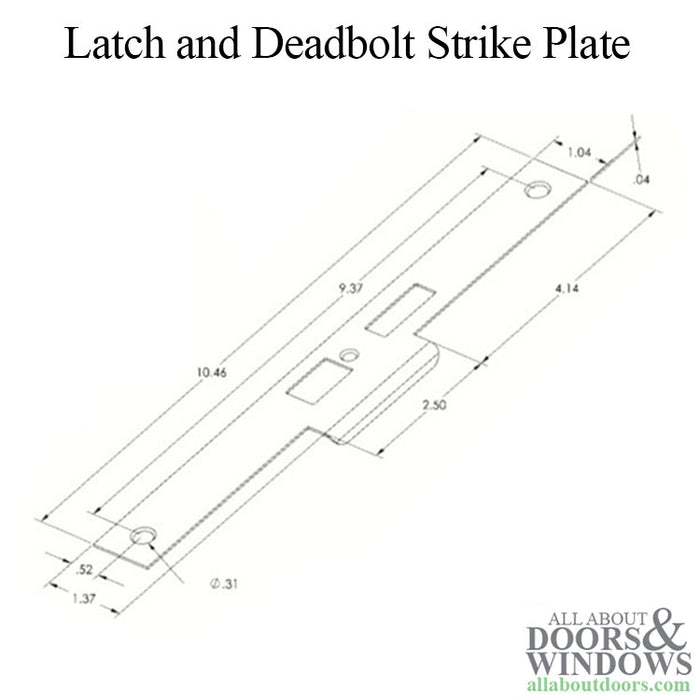Ashland Latch and Deadbolt Strike Plate – Left Hand, Stainless Steel