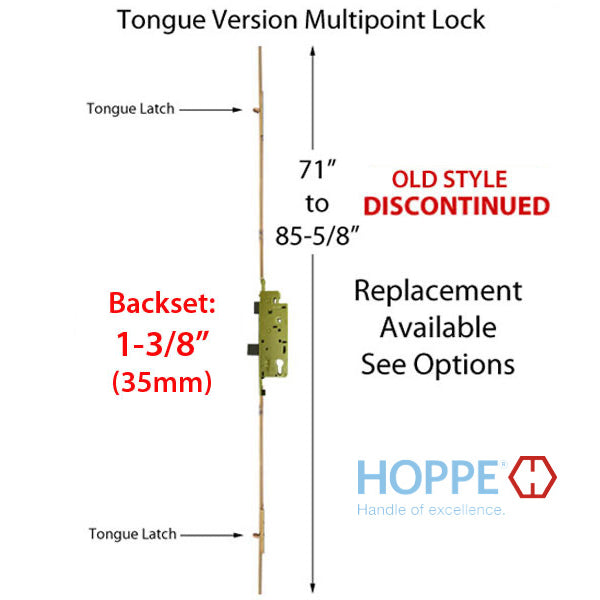 Hoppe Tongue Version Multipoint Lock – 35mm Backset, 92mm PZ (Discontinued)