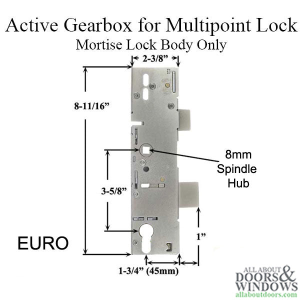 Amesbury P1000 Active Gearbox for Multipoint Locks – 45mm Backset, 92mm PZ