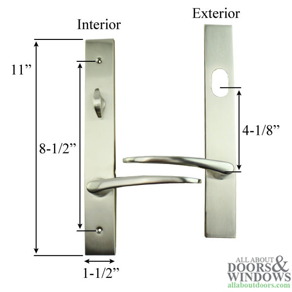 Emtek Poseidon Multipoint Trim – Left Hand, Satin Nickel
