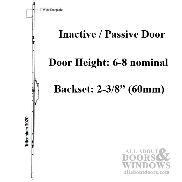 Trilennium 3020 Inactive Panel Multi-Point Shootbolt Lock – 6' 8" Door, Bronze