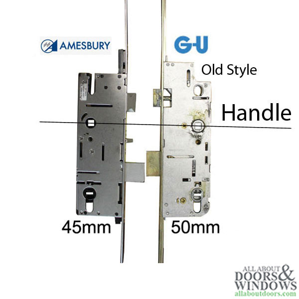 Amesbury P2000 Multipoint Lock Kit for 81" to 94-1/2" Doors – 45mm Backset, 92mm PZ, 20mm Faceplate