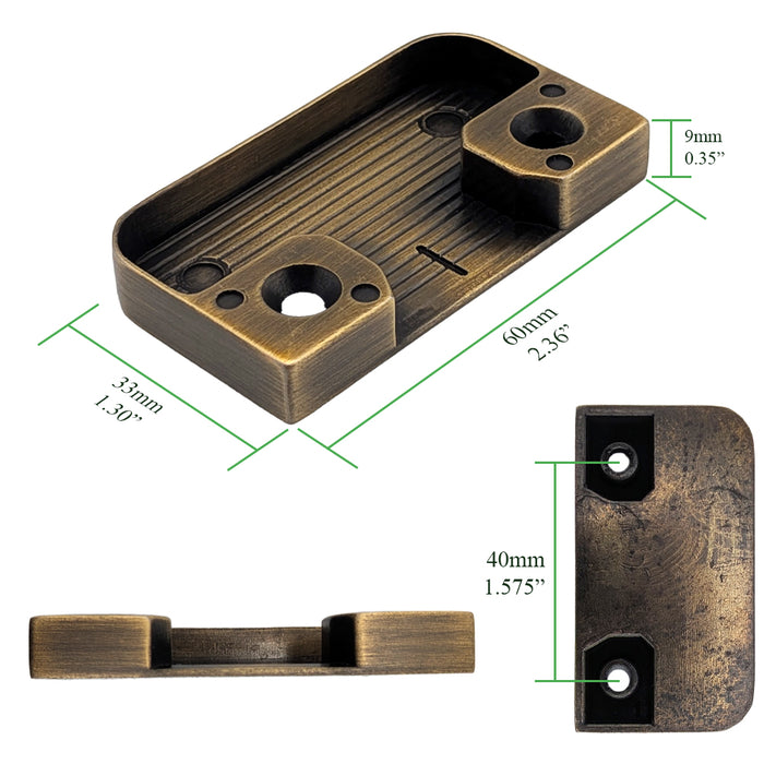 Hoppe Roller Strike Plate – Antique Brass