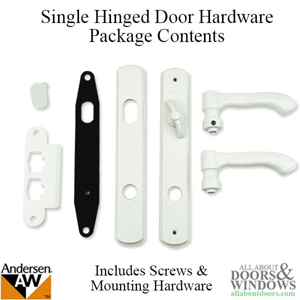 Andersen Albany Active Hardware Trim for Single Hinged Doors – White