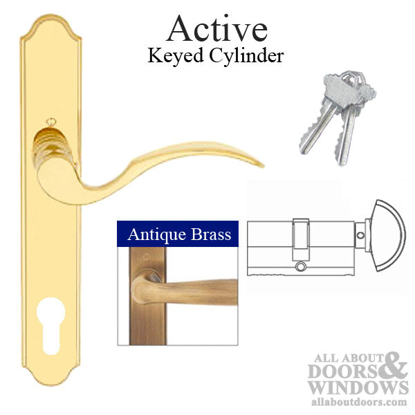 Hoppe Munchen Active Handle Set – 92mm PZ, Antique Brass