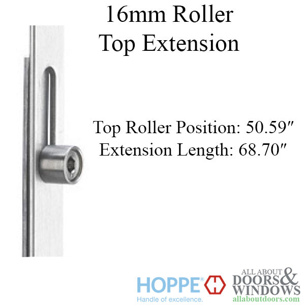 Hoppe Top Extension – 16mm Faceplate, Manual Two-Roller, 68.70" Length