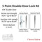 Hoppe HLS9000 Double Door Multipoint Kit for 6' 8" Doors – 45mm Backset