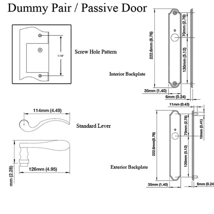 Hoppe Munchen Dummy Handleset for Multipoint Doors – Matte Black