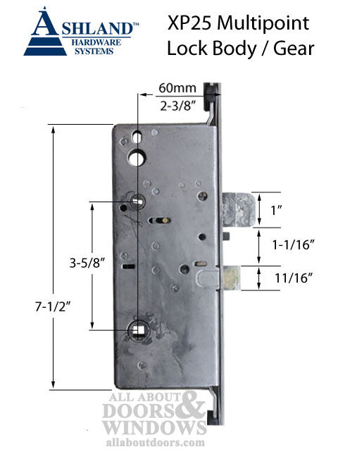 Ashland Sentinel Swing XP25 Multipoint Lock Center Section – 60mm Backset, 92mm PZ