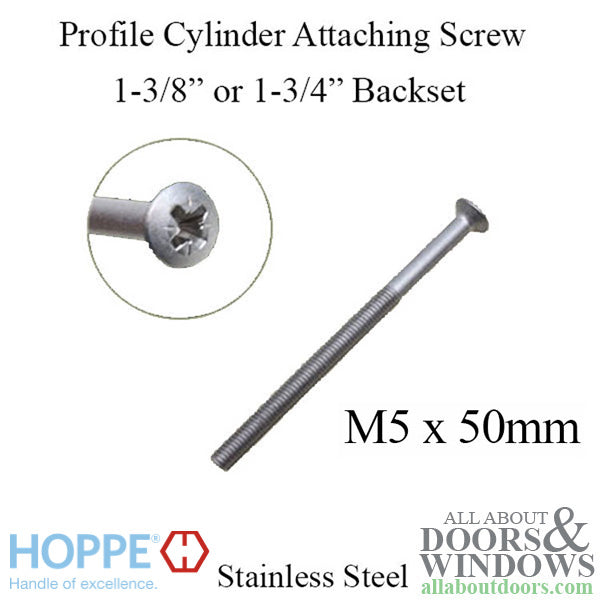 Euro Profile Cylinder Attaching Screw – M5 x 50mm, Stainless Steel
