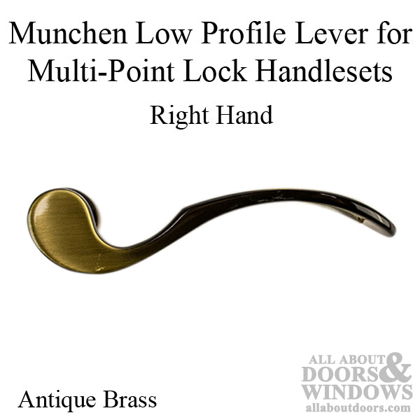 Hoppe Munchen Low-Profile Lever Handle – Right Hand, Antique Brass