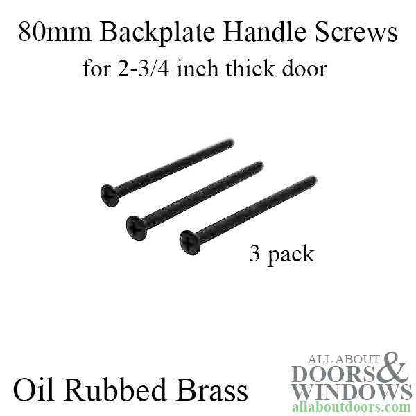 Hoppe Backplate Screw Pack – M5 x 80mm for 2-3/4" Doors, Rustic Umber