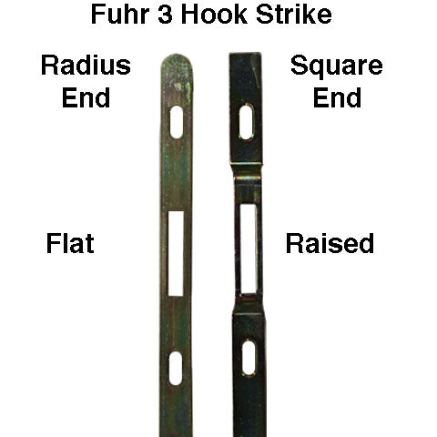 Fuhr Flat Strike Plate for Inline Sliding Door – 16mm Width, Radius Ends with Dimple