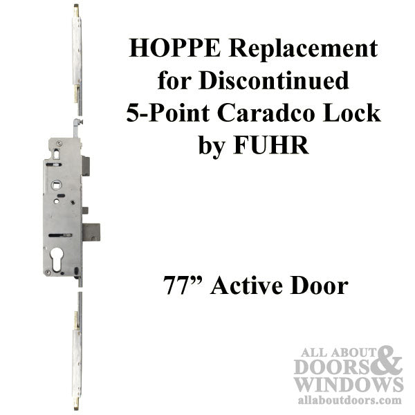 Hoppe Caradco Multipoint Lock Replacement Kit for 77" Active Doors – 35mm Backset, 92mm PZ