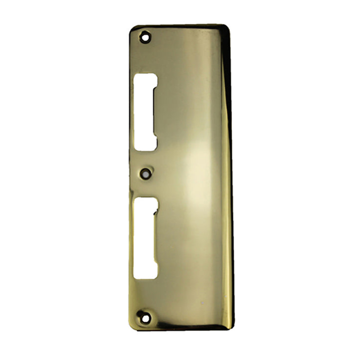 Hoppe Extended Latch & Deadbolt Strike Plate – 2.94" x 8.82", Bright Brass