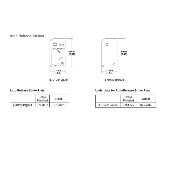 Hoppe Auto-Release Strike Plate – Nickel