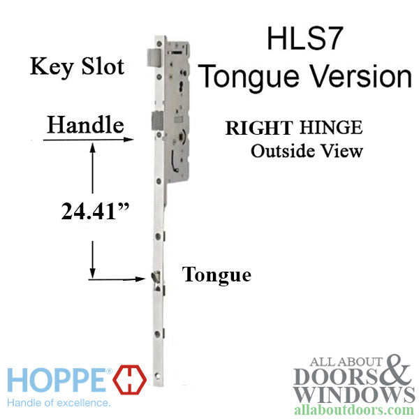 Hoppe HLS7 Active Gear Multipoint Lock – 45mm Backset, 92mm PZ, 36" Handle Height, 24.41" Tongue, Right Hand