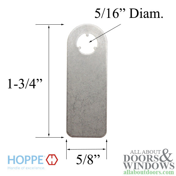 Hoppe Extension Cover Plate – Stainless Steel, 5/8" x 1-3/4"