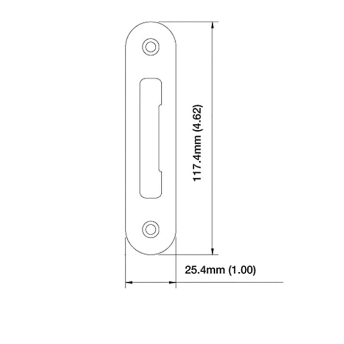Hoppe Radius Lip Strike Plate – Tongue Version, 1" x 4-5/8"