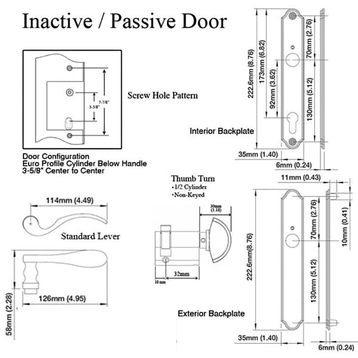 Hoppe Munchen Inactive Multipoint Handleset – 92mm PZ, Matte Black