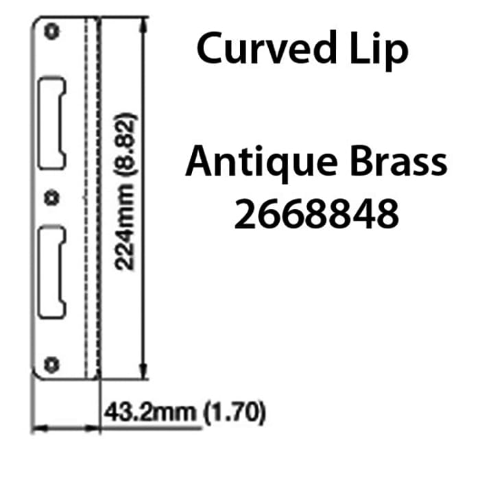 Hoppe Latch and Dead Bolt Strike with Curved Lip – 1-3/4" Door