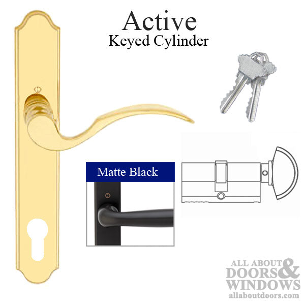 Hoppe Munchen Active Handle Set – 92mm PZ, Matte Black