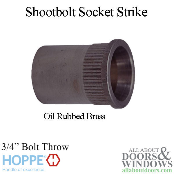 Hoppe Shootbolt Socket Strike Plate – 3/4" Throw, Oil-Rubbed Brass