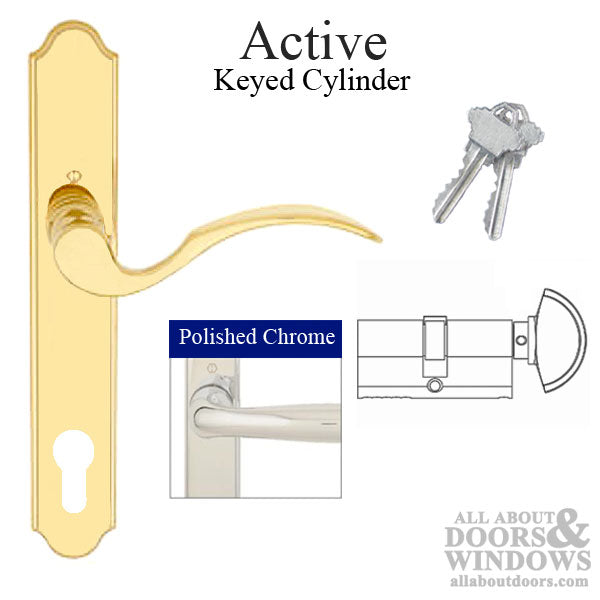 Hoppe Munchen Active Handle Set – 92mm PZ, Polished Chrome