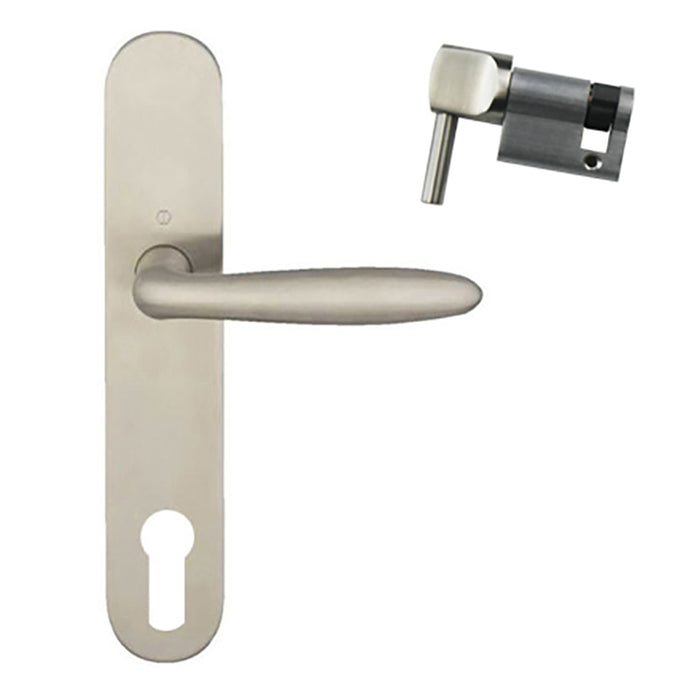 Hoppe Verona Inactive Handle Set – 92mm PZ, Brushed Stainless Steel
