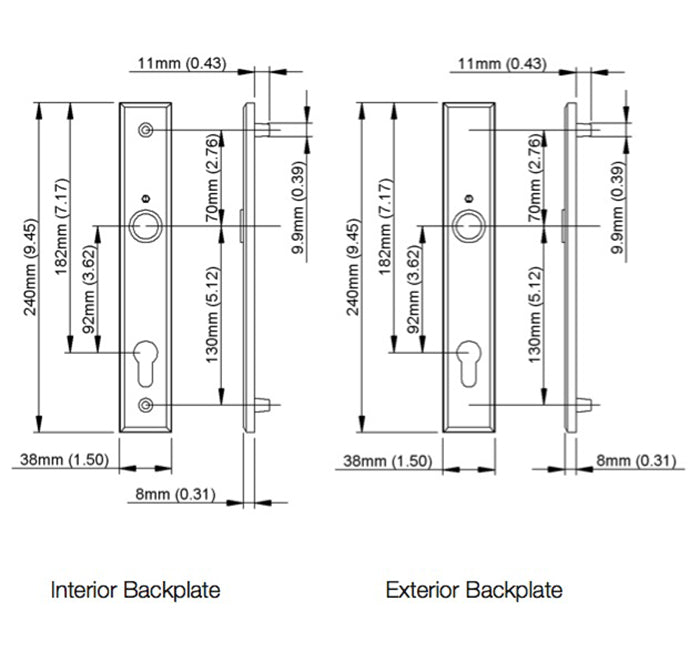Hoppe Dallas Inactive Handleset – 92mm PZ, Dark Bronze Metallic