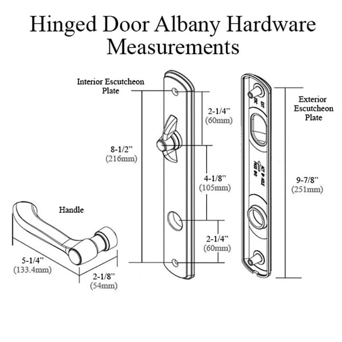 Andersen Albany Active Hardware Trim for Single Hinged Doors – White