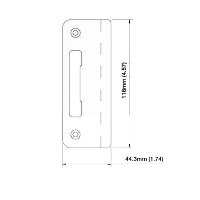 Hoppe Curved Lip Strike Plate for Tongue Multipoint Locks – 1-3/4" x 4-9/16"