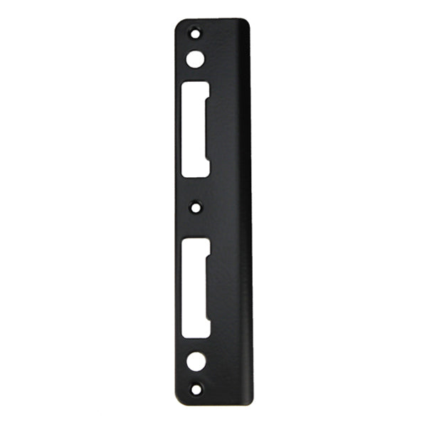 Hoppe Latch & Deadbolt Strike Plate – Curved Lip, Matte Black