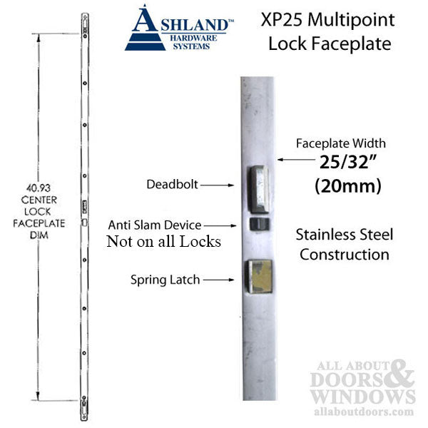 Ashland Sentinel Swing XP25 Multipoint Lock Center Section – 60mm Backset, 92mm PZ