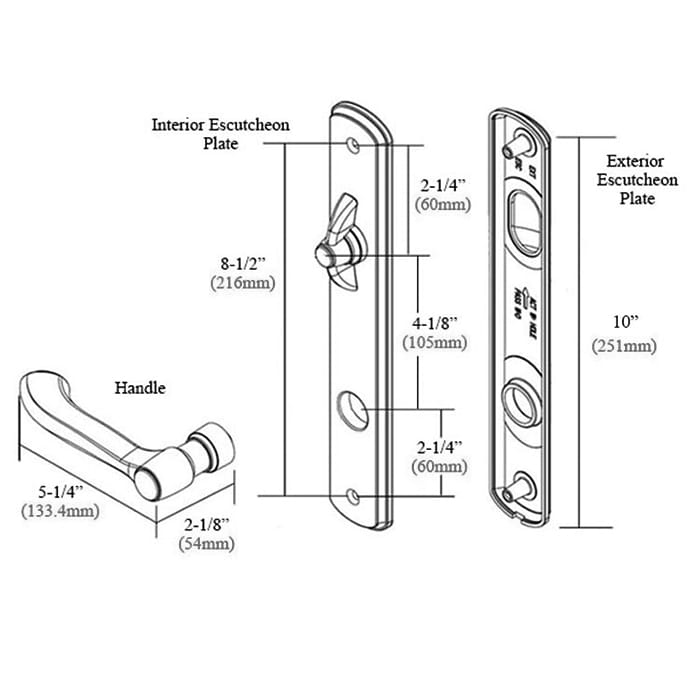 Andersen Albany Double Active Hinged Door Hardware – Black