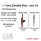 Hoppe HLS9000 Double Door 3-Point Lock Kit for 6' 8" Doors – 60mm Backset