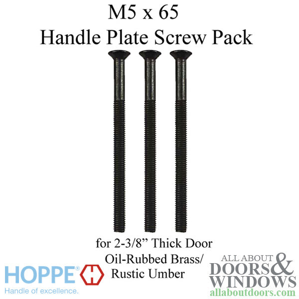 Hoppe Backplate Screw Pack – 57mm Door Thickness, Rustic Umber